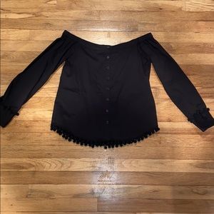 Off the shoulder button down shirt
